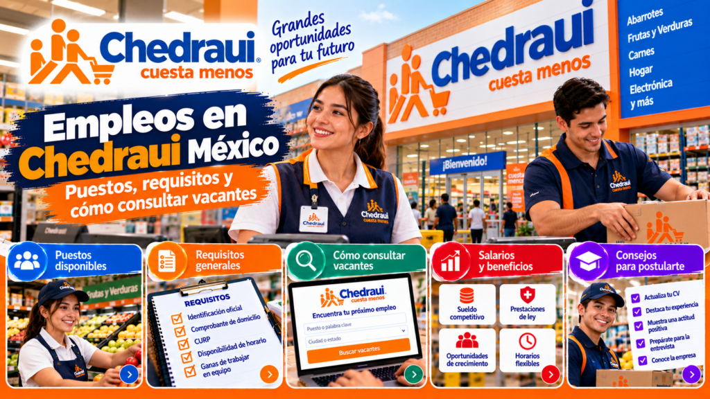 Empleos en Chedraui México: puestos, requisitos y cómo consultar vacantes