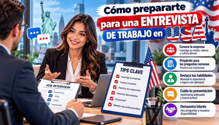 Cómo prepararte para una entrevista de trabajo en USA